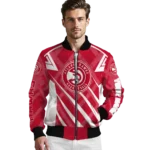 customized atlanta hawks chevron angles red bomber jacket best selling