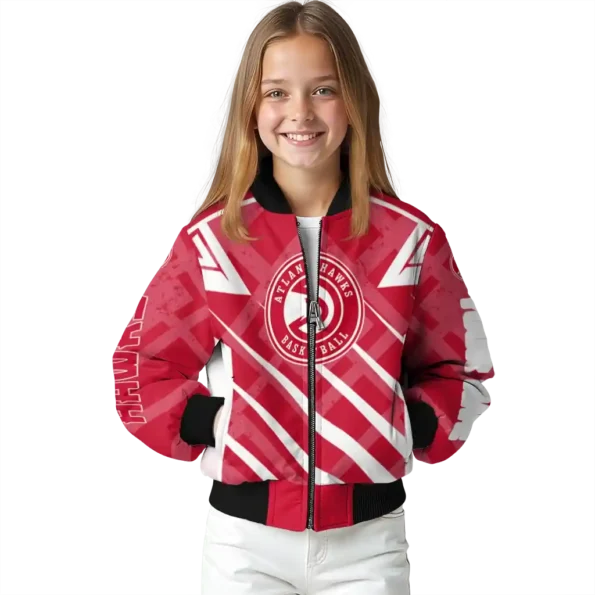 customized atlanta hawks chevron angles red bomber jacket top rated