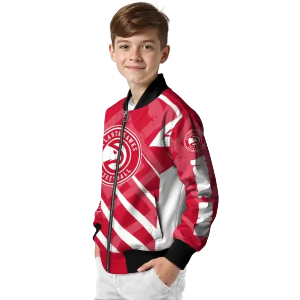 customized atlanta hawks chevron angles red bomber jacket trendy