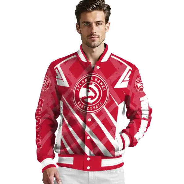 customized atlanta hawks chevron angles red varsity jacket high quality.webp