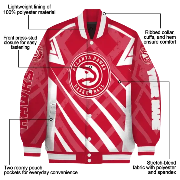 customized atlanta hawks chevron angles red varsity jacket new arrival.webp