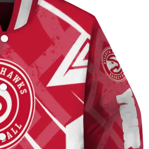 customized atlanta hawks chevron angles red varsity jacket premium grade.webp