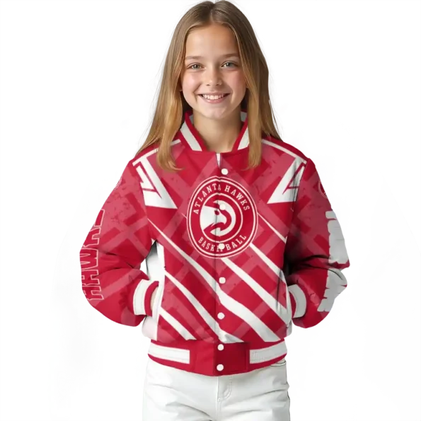 customized atlanta hawks chevron angles red varsity jacket top rated.webp