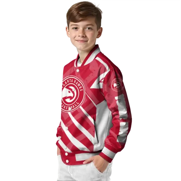 customized atlanta hawks chevron angles red varsity jacket trendy.webp