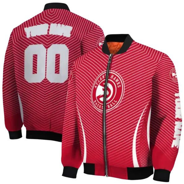 customized atlanta hawks chevron arrow red bomber jacket fashion forward