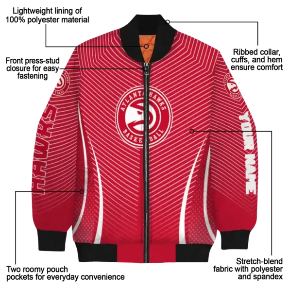 customized atlanta hawks chevron arrow red bomber jacket new arrival