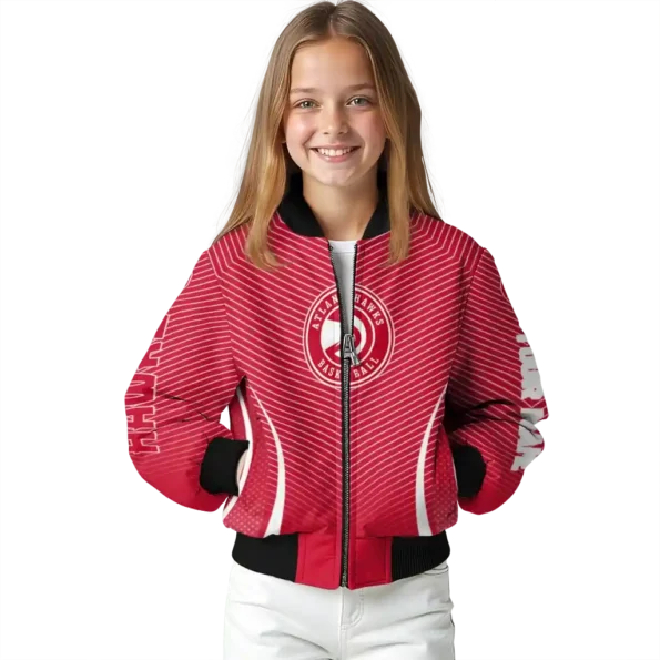 customized atlanta hawks chevron arrow red bomber jacket top rated
