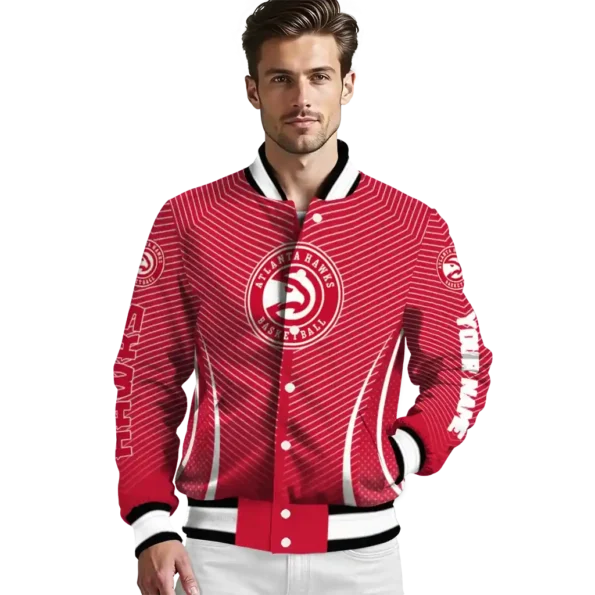 customized atlanta hawks chevron arrow red varsity jacket high quality.webp