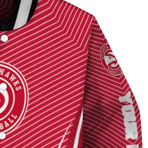customized atlanta hawks chevron arrow red varsity jacket premium grade.webp