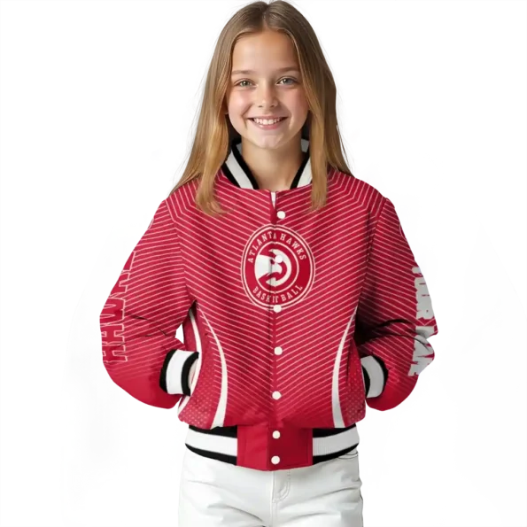customized atlanta hawks chevron arrow red varsity jacket top rated.webp