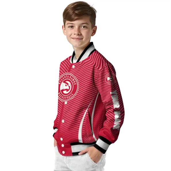 customized atlanta hawks chevron arrow red varsity jacket trendy.webp