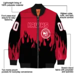 customized atlanta hawks flame border red black bomber jacket best selling.webp