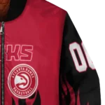 customized atlanta hawks flame border red black bomber jacket best selling.webp