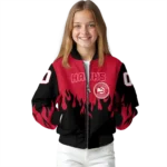 customized atlanta hawks flame border red black bomber jacket best selling.webp