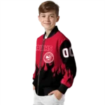 customized atlanta hawks flame border red black bomber jacket best selling.webp