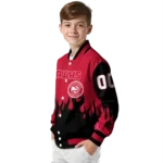 customized atlanta hawks flame border red black varsity jacket best selling.webp