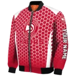 customized atlanta hawks hexagon grid red bomber jacket best selling