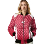customized atlanta hawks hexagon grid red bomber jacket best selling
