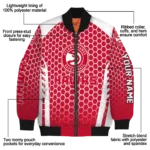 customized atlanta hawks hexagon grid red bomber jacket best selling