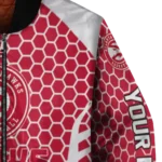 customized atlanta hawks hexagon grid red bomber jacket best selling