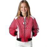 customized atlanta hawks hexagon grid red bomber jacket best selling