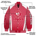 customized atlanta hawks hexagon grid red varsity jacket best selling.webp