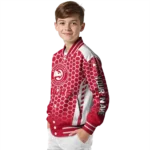 customized atlanta hawks hexagon grid red varsity jacket best selling.webp