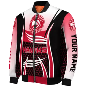 customized atlanta hawks mesh effect red black bomber jacket best selling