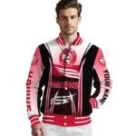 customized atlanta hawks mesh effect red black varsity jacket best selling.webp