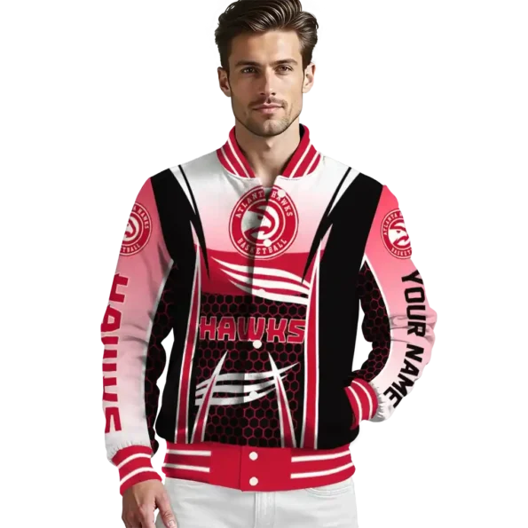 customized atlanta hawks mesh effect red black varsity jacket high quality.webp