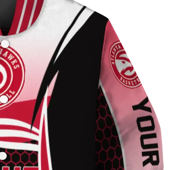 customized atlanta hawks mesh effect red black varsity jacket premium grade.webp