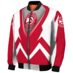 customized atlanta hawks v stripes red white bomber jacket best selling
