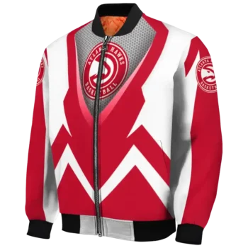 customized atlanta hawks v stripes red white bomber jacket best selling