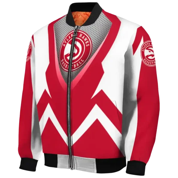 customized atlanta hawks v stripes red white bomber jacket best selling