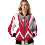 customized atlanta hawks v stripes red white bomber jacket best selling