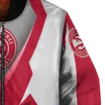 customized atlanta hawks v stripes red white bomber jacket best selling