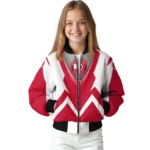 customized atlanta hawks v stripes red white bomber jacket best selling