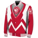 customized atlanta hawks v stripes red white varsity jacket best selling.webp