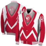 customized atlanta hawks v stripes red white varsity jacket best selling.webp