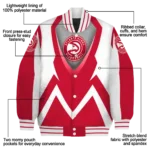 customized atlanta hawks v stripes red white varsity jacket best selling.webp