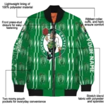 customized boston celtics bolt stripe green bomber jacket best selling