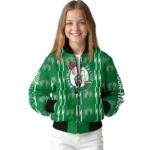 customized boston celtics bolt stripe green bomber jacket best selling