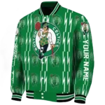 customized boston celtics bolt stripe green varsity jacket best selling.webp