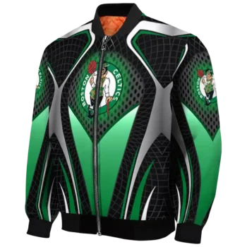 customized boston celtics mesh chest black bomber jacket best selling