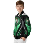 customized boston celtics mesh chest black bomber jacket best selling