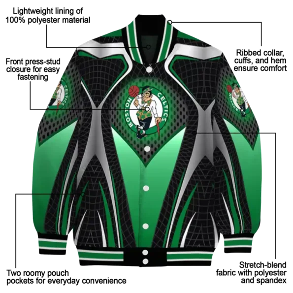 customized boston celtics mesh chest black varsity jacket new arrival.webp