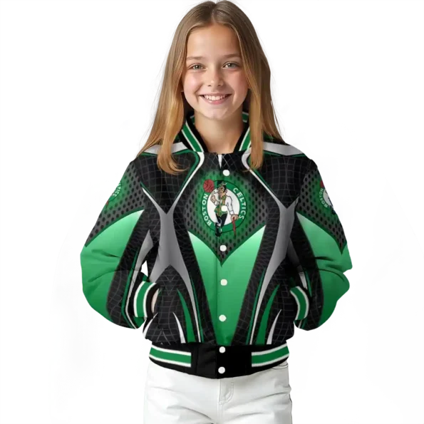 customized boston celtics mesh chest black varsity jacket top rated.webp