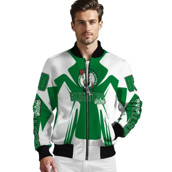 customized boston celtics spider mark green bomber jacket high quality