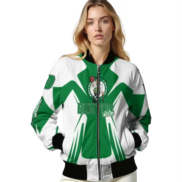 customized boston celtics spider mark green bomber jacket latest model
