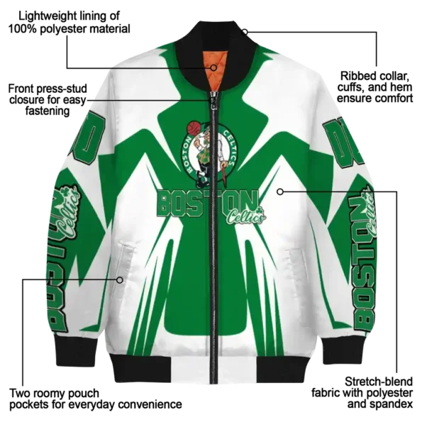 customized boston celtics spider mark green bomber jacket new arrival
